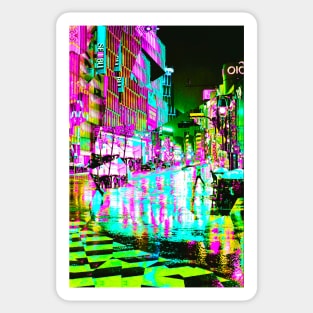 Tokyo Japan City Glitch Art Sticker